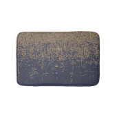 グラデーションな濃紺の金ゴールドのきらめくグリッター バスマット (正面)