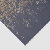 グラデーションな濃紺の金ゴールドのきらめくグリッター 薄葉紙 (詳細)