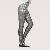 グラデーションな灰色白の黒の千鳥格子のな点検 レギンス (右)
