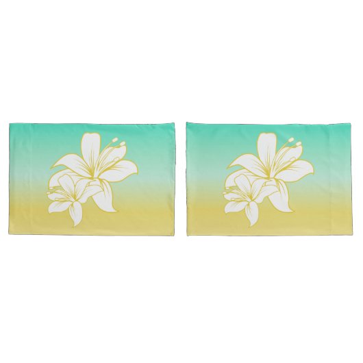 グラデーションな砂および海色 枕カバー (バックセット)