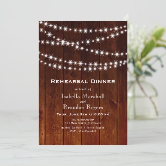 グラデーションな納屋板きらめきはリハーサルの夕食をつけます 招待状 (スタンド正面)
