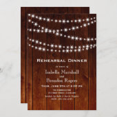 グラデーションな納屋板きらめきはリハーサルの夕食をつけます 招待状 (正面/裏面)