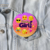 グラデーションな輝きが付いている誕生日の女の子の大きいボタン 缶バッジ (インサイチュ)