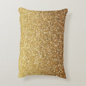 グラデーションな金ゴールドのフェイクなグリッター アクセントクッション (裏面(縦))