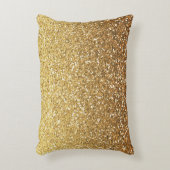 グラデーションな金ゴールドのフェイクなグリッター アクセントクッション (正面(垂直))