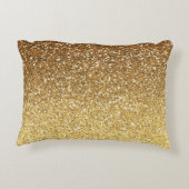グラデーションな金ゴールドのフェイクなグリッター アクセントクッション (裏面)