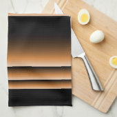 グラデーションな金属青銅色の銅のブラウンは縞で飾ります キッチンタオル (四つ折り)