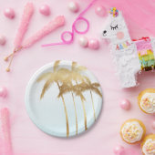 グラデーションな金色やし自由章の木 ペーパープレート (パーティー)