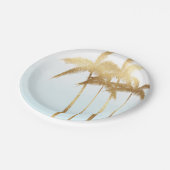 グラデーションな金色やし自由章の木 ペーパープレート (アングル)