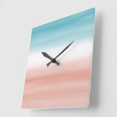 グラデーションな青いモモ スクエア壁時計 (傾斜)