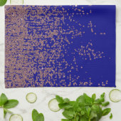 グラデーションな魅力的なばら色の金ゴールドのコバルトブルーのグリッター キッチンタオル (折り畳み)