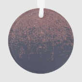 グラデーションな魅力的なばら色の金ゴールドの濃紺のグリッター オーナメント (裏面)