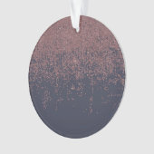 グラデーションな魅力的なばら色の金ゴールドの濃紺のグリッター オーナメント (正面)