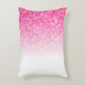 グラデーションな10代のなプレティーンの女の子のきらめくピンクのグリッター アクセントクッション (正面(垂直))