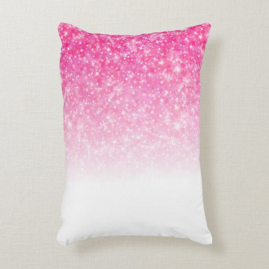 グラデーションな10代のなプレティーンの女の子のきらめくピンクのグリッター アクセントクッション (正面(垂直))