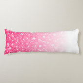 グラデーションな10代のなプレティーンの女の子のきらめくピンクのグリッター ボディピロー (正面)
