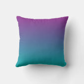 "グラデーションな"濃紫色およびティール（緑がかった色） クッション (裏面)
