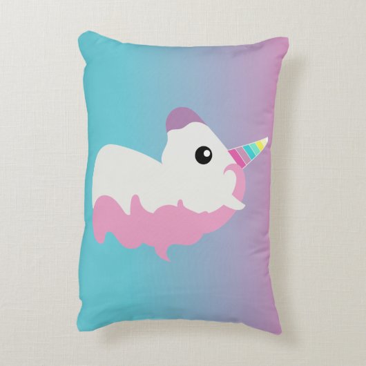 グラデーションなEmojiのユニコーンの枕 アクセントクッション (裏面(縦))