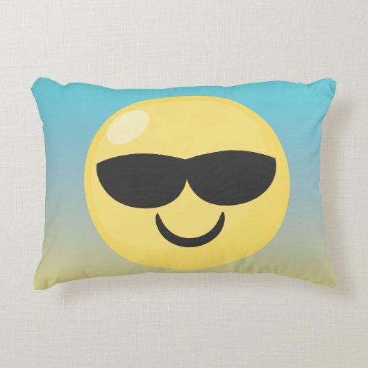 グラデーションなSunglassses Emoji アクセントクッション (正面)