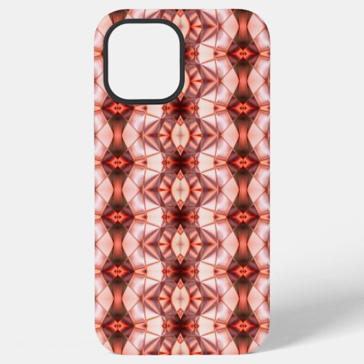 グラデーションのかかったバーガンディからサーモンピンク色への形の変化 iPhoneケース (裏面)