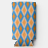 グラデーションのオレンジ色の青ひし形 スリム缶クーラー (裏面)