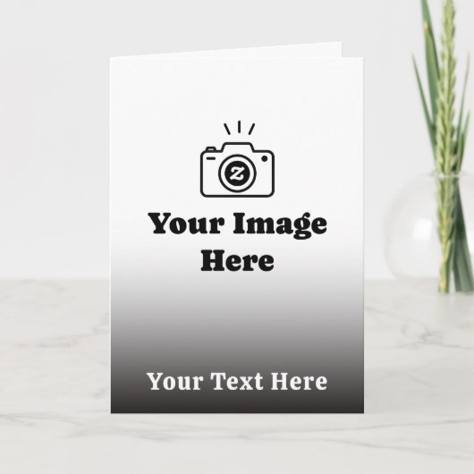 グラデーションのカスタムテキストと画像 サンキューカード (正面)