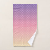 グラデーションのソフトパステルカラー水玉模様ピンクバイオレット バスタオルセット (ハンドタオル)