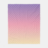 グラデーションのソフトパステルカラー水玉模様ピンクバイオレット フリースブランケット (正面)