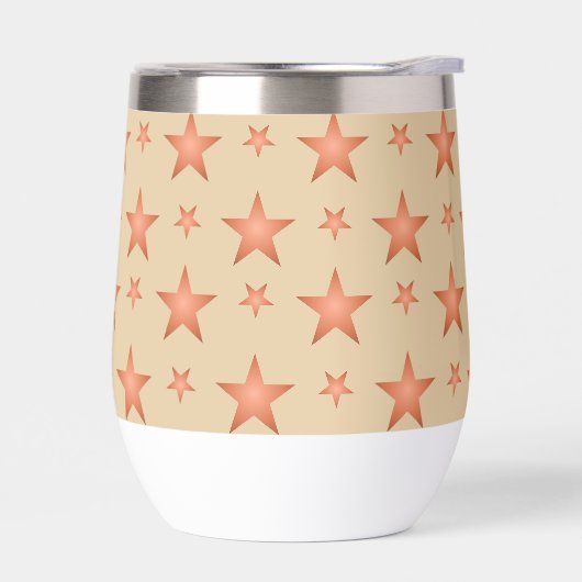 グラデーションのテラコッタオレンジ色の星模様 (左面)