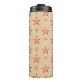 グラデーションのテラコッタオレンジ色の星模様 タンブラー