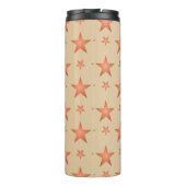 グラデーションのテラコッタオレンジ色の星模様 タンブラー (裏面)