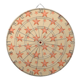 グラデーションのテラコッタオレンジ色の星模様 ダーツボード