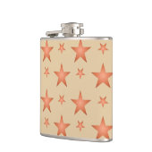 グラデーションのテラコッタオレンジ色の星模様 フラスク (左)