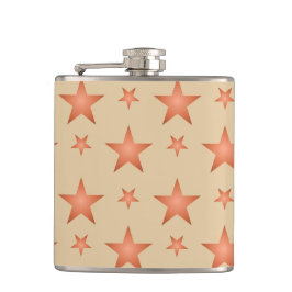 グラデーションのテラコッタオレンジ色の星模様 フラスク