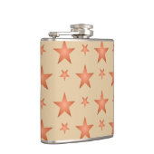 グラデーションのテラコッタオレンジ色の星模様 フラスク (右)