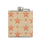 グラデーションのテラコッタオレンジ色の星模様 フラスク (裏面)