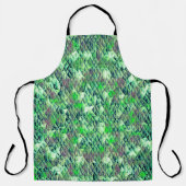 グラデーションのトーンを持つ緑がかった三角形のモザイク エプロン (正面)