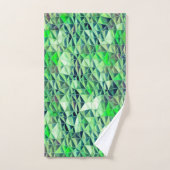 グラデーションのトーンを持つ緑がかった三角形のモザイク バスタオルセット (ハンドタオル)