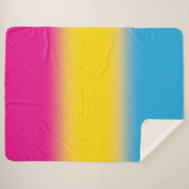 グラデーションのパンセクシャルプライドフラグカラフル- Pan Flag シェルパブランケット (正面(横))