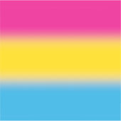 グラデーションのパンセクシャルプライドフラグカラフル- Pan Flag シール (正面)