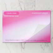 グラデーションのホットピンクと白の背景紙パッド ペーパーパッド (折り畳み)