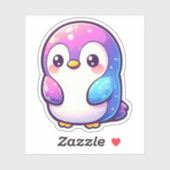 グラデーションの可愛いパステルペンギン鮮やか シール (シート)