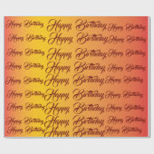 グラデーションの明るい誕生祝い ラッピングペーパー (フラット)