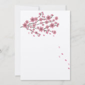 グラデーションの桜の木 ピンクの枝 ベビーシャワー 招待状 (裏面)