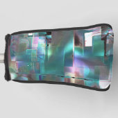 グラデーションの緑と、柔らかいネオンで色付きの重なり ゴルフヘッドカバー (正面)