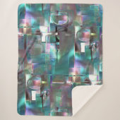 グラデーションの緑と、柔らかいネオンで色付きの重なり シェルパブランケット (正面)