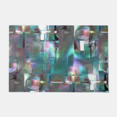 グラデーションの緑と、柔らかいネオンで色付きの重なり ドアマット (正面)