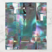 グラデーションの緑と、柔らかいネオンで色付きの重なり ワインラベル (シングルラベル)