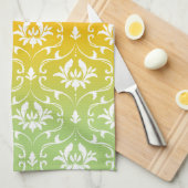 グラデーションの背景とレース キッチンタオル (四つ折り)