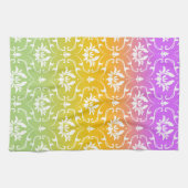 グラデーションの背景とレース キッチンタオル (横)